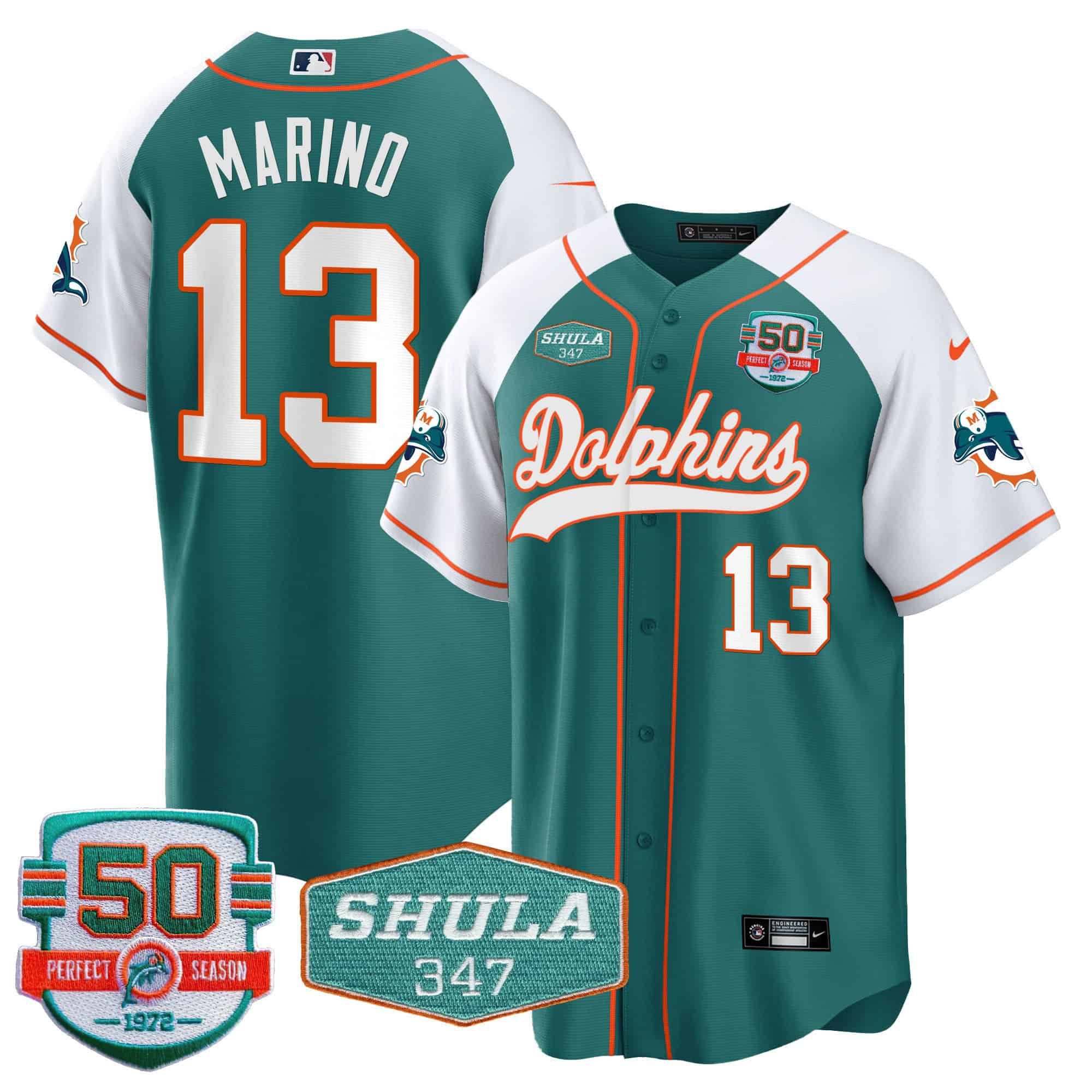 Men Miami Dolphins #13 Marino Green 2024 Nike 50th Don Shula Memorial Patch Baseball NFL Jersey->indianapolis colts->NFL Jersey